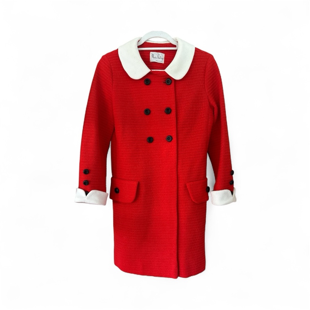 Vintage Marie Phillips Red Doubled Breasted Coat Dress Size XS